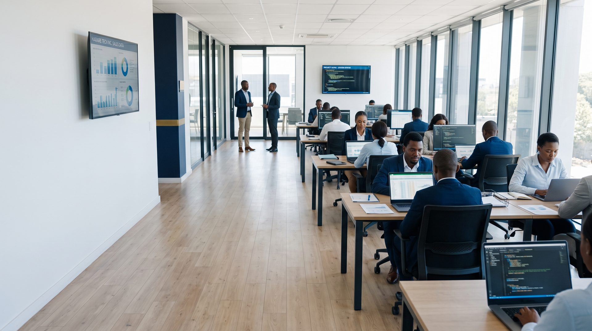A modern office floor in Harare